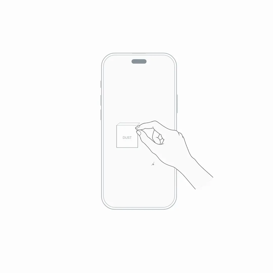 STEP 02「画面のホコリを取り除く」のイラスト