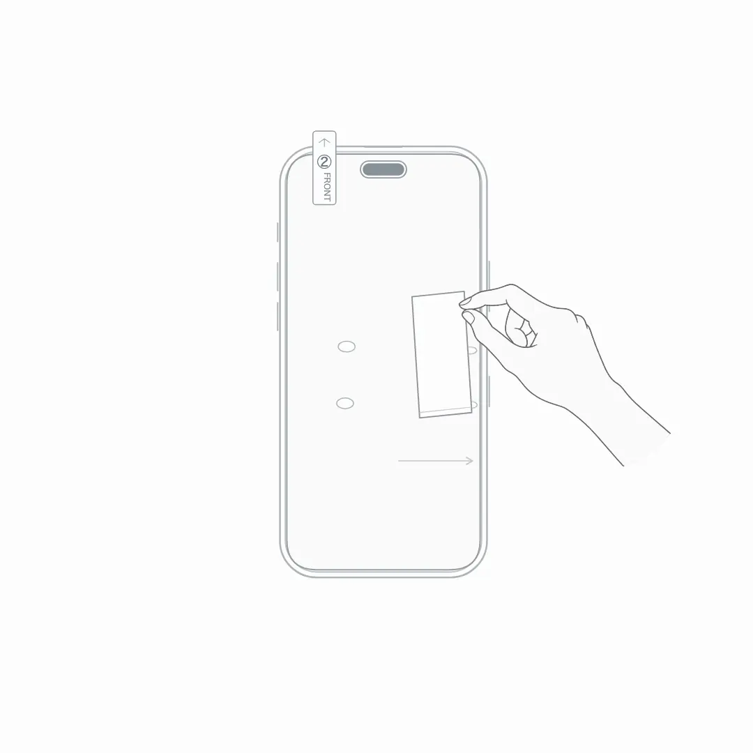 STEP 05「カードで気泡を取り除く」のイラスト